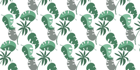 Seamless pattern, leaves, abstract flowers, ornament, texture, contours