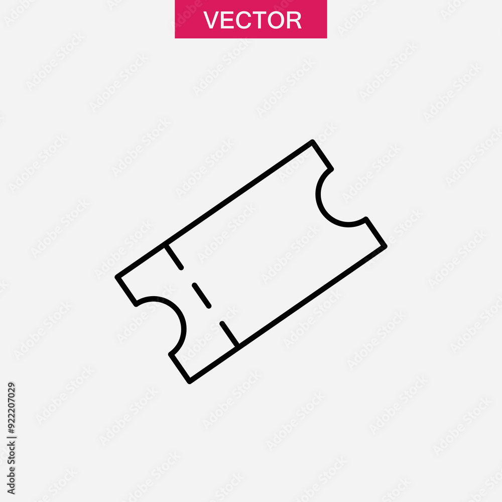 Aufkleber ticket icon vector, ticket symbol for website and app linear illustration on white background..eps