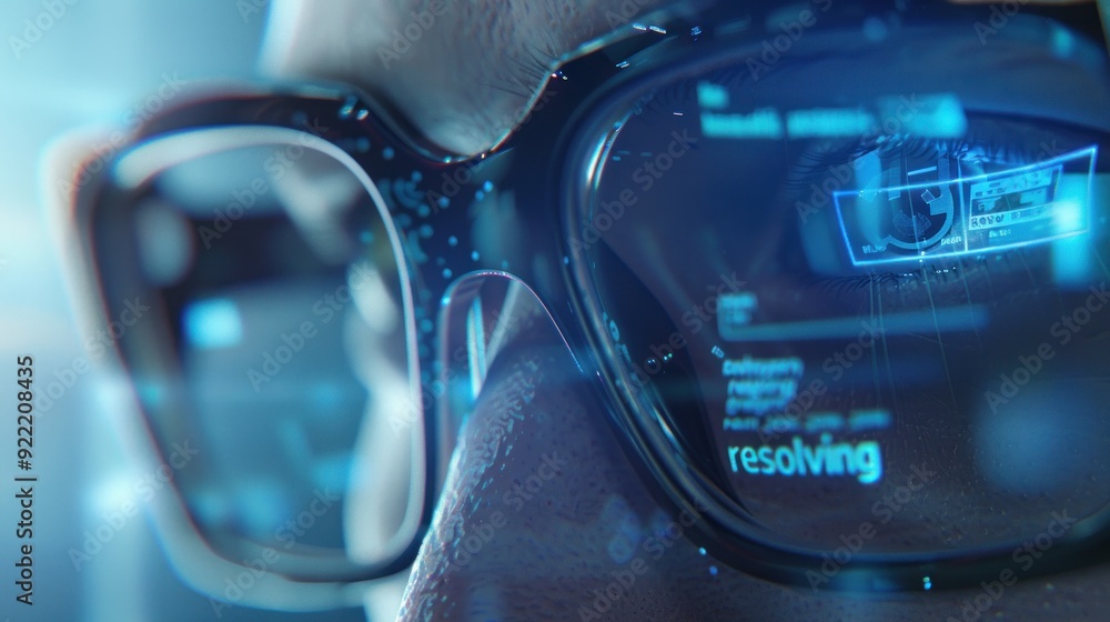 Poster digital glasses with data display