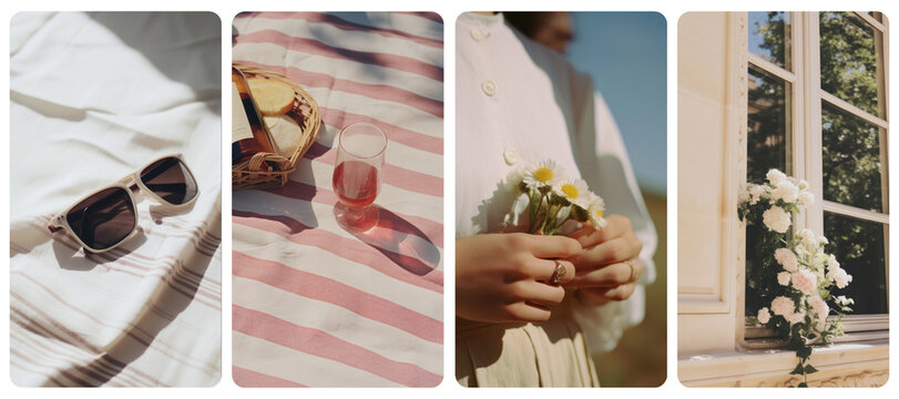 Summer lifestyle  png mobile wallpaper element set