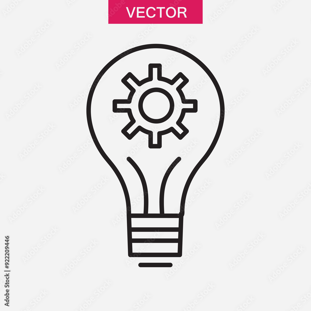Aufkleber innovation icon vector, bulb innovation logo linear illustration for web and app on white background