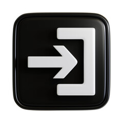 3D Icon of Login Symbol for User Interface Design. 3D Rendering