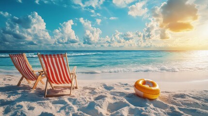 Obraz premium Summer Beach Sea Tourism Vacation Sun Sky Water Photo Design 