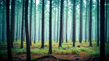 Fototapeta premium rays of light in the forest