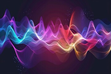Fototapeta premium Music sound abstract waves banner background,generative ai