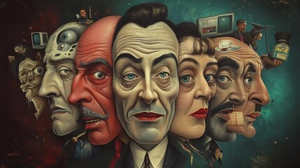 Surreal Portrait of Five Individuals