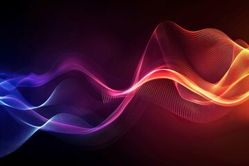 Music sound abstract waves banner background,generative ai