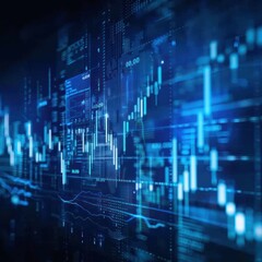 Fototapeta premium Abstract Blue Digital Data Network