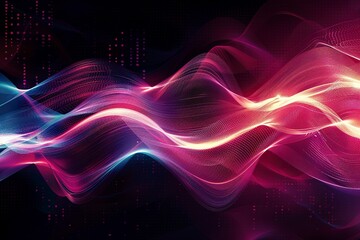 Obraz premium Music sound abstract waves banner background,generative ai