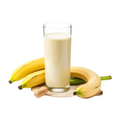 Smooth and Creamy Banana Smoothie Isolated without Background.