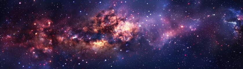 Obraz premium A stunning view of the cosmos featuring vibrant colors and starry clouds, perfect for any project related to space and astronomy.
