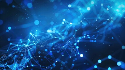 Obraz premium Abstract Blue Network with Glowing Points