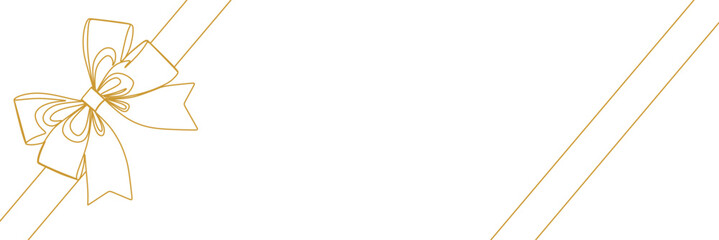 Obraz premium illustration of a ribbon with line art style for christmas and happy new year background 