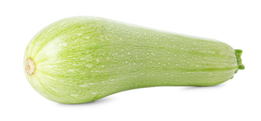 One fresh ripe zucchini isolated on white