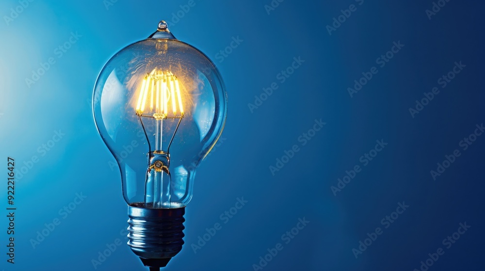 Poster bulb with lighting. idea and creative concept for startup new project. technology object and electri
