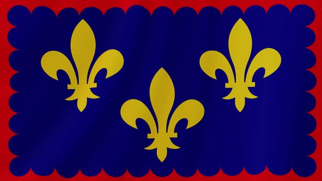 Berry Waving Flag. Realistic Flag Animation. Seamless Loop Background.	