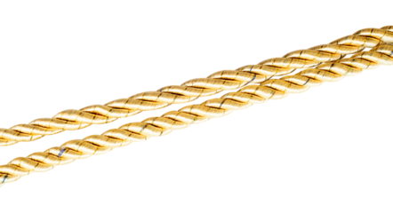 Golden rope isolated on white background