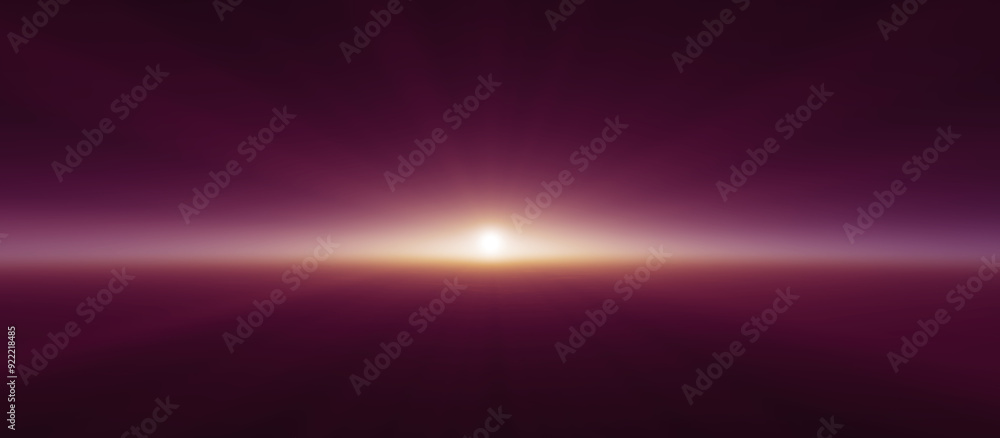 Wall mural sunrise from space aurora, 3d rendering