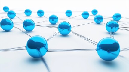 3d network connection structure with blue balls