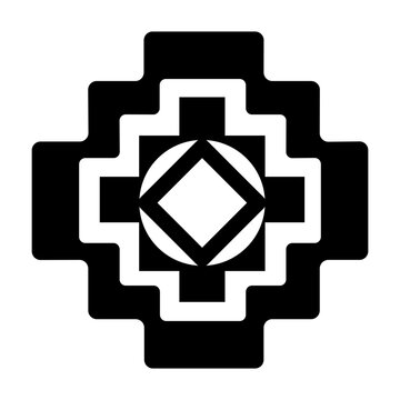 A glyph style icon of inca cross 
