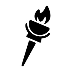 A filled style icon of fire torch 
