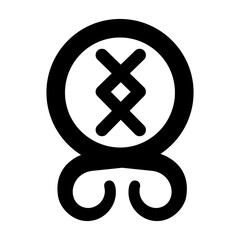 A solid style icon of troll cross