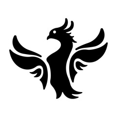 A filled style icon of phoenix symbol