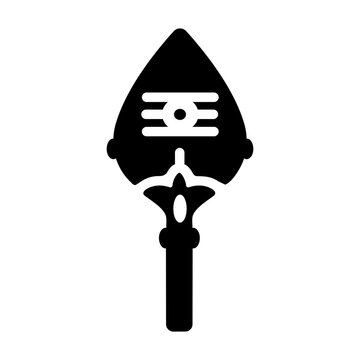 A glyph style icon of a holy vel 