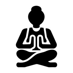Meditation icon in glyph style 