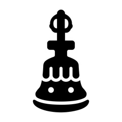 Tibetan bell icon in glyph style