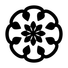 A solid style icon of mandala 