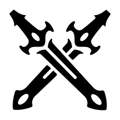 Swords icon in solid style 