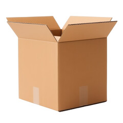 Transparent Cardboard Box Isolated Without Background for Clarity.