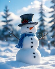 Fototapeta premium snowman of sky