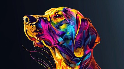 colorful abstract dog head banner design