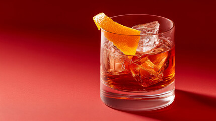 Negroni in a glass, cocktail