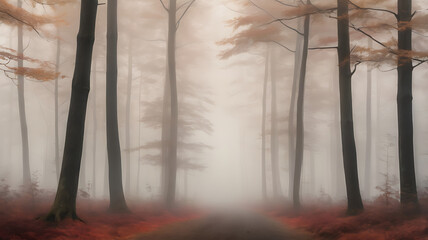 misty morning in the forest