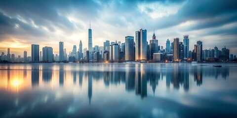 Fototapeta premium Surreal urban blur photo depicting a minimalistic and nihilistic view of a city's cold psyche , surreal, urban, blur