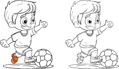 coloring page a simple drawing of blue green with baby boy & girl playing game vector illustration