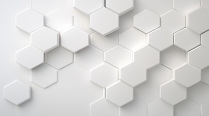Fototapeta premium Sleek 3D hexagon pattern, minimalist monochromatic shades, subtle embossed effect, gentle shadow play, futuristic design