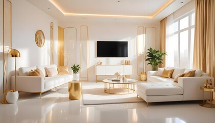 Fototapeta premium Photo interior modern design room 3d illustration