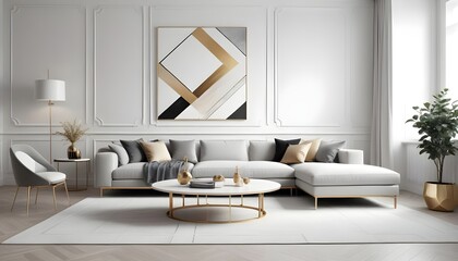 Photo interior modern design room 3d illustration