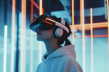AR glasses, person with AR headset, future