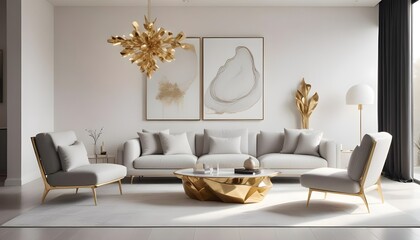 Fototapeta premium Photo interior modern design room 3d illustration