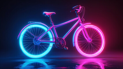 Fototapeta premium Neon bicycle animation 
