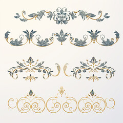 Naklejka premium Set of decorative elements Dividers. Vector