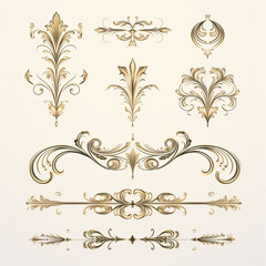 Set of elegant decorative elements. Vector