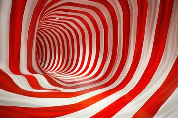 Abstract Christmas background with red and white candy patterns and festive design.
