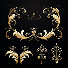Set of elegant decorative elements. Vector