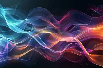 Obraz premium Music sound abstract waves banner background ,generative ai